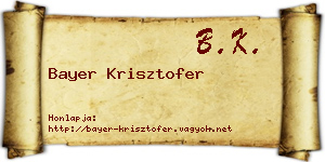 Bayer Krisztofer névjegykártya